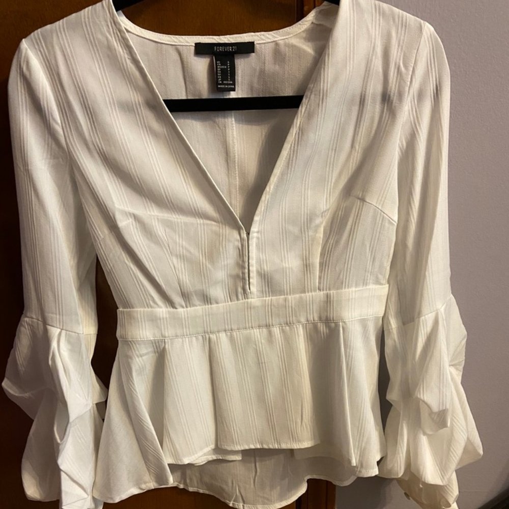 White Shirt with Puffer Sleeves